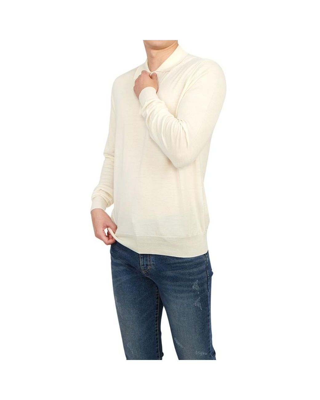 Lardini White Turn-Down Collar Short-Sleeve Polo Shirt for men