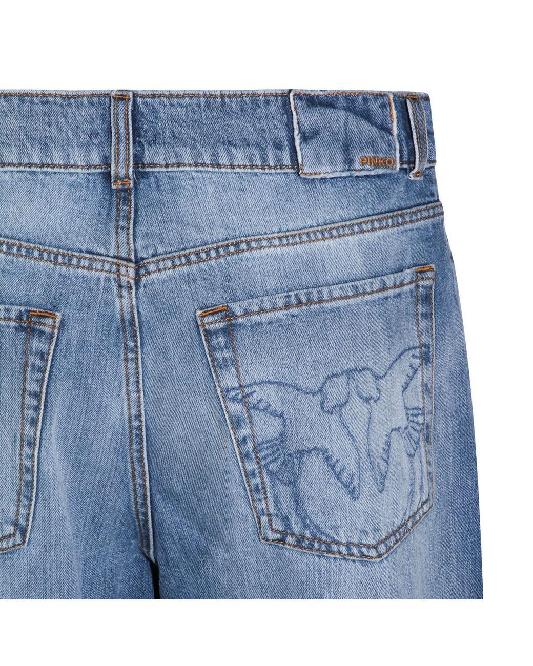 Pinko Blue Wide-Leg Fading Jeans