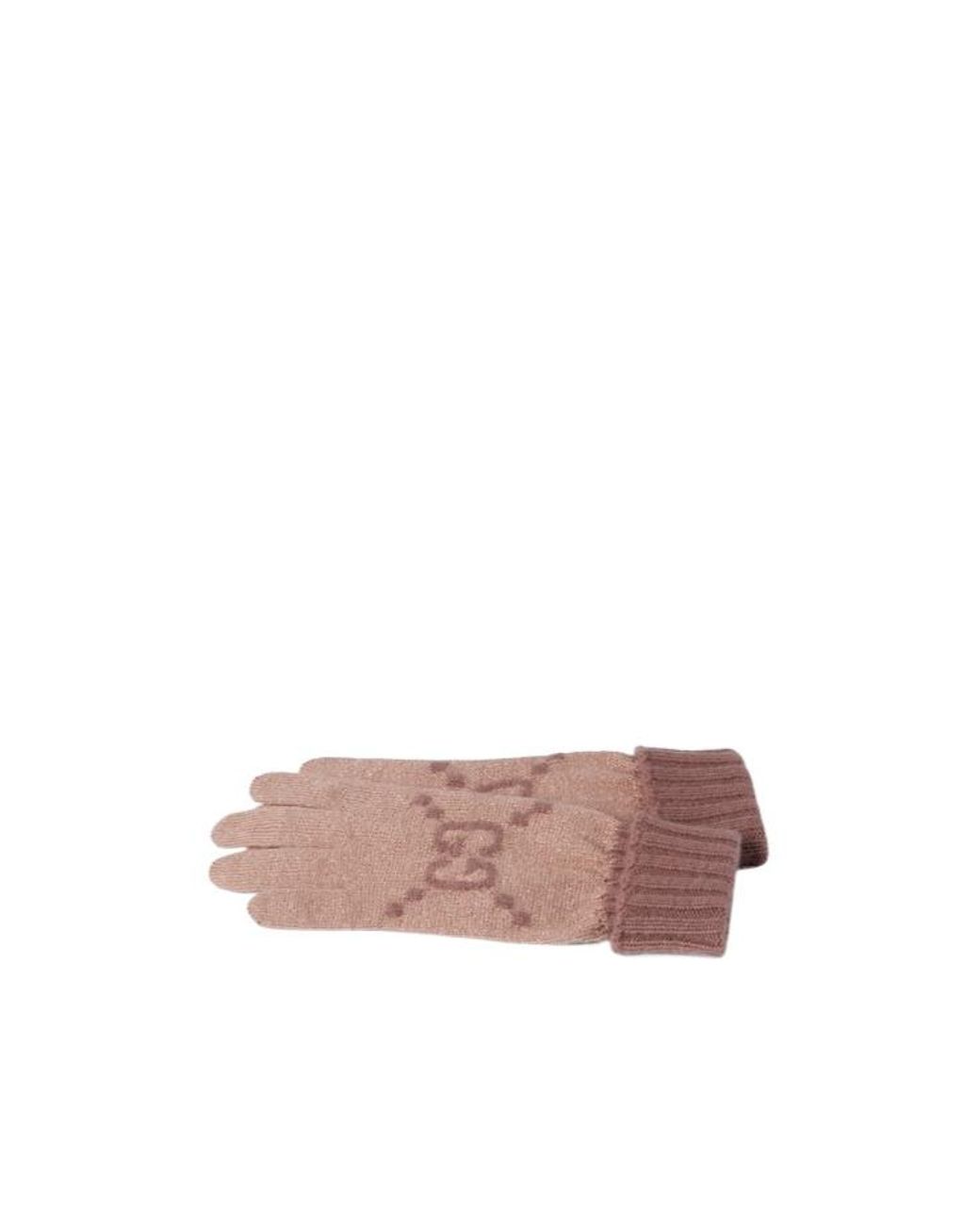 Gucci Pink Gg Lamé Gloves