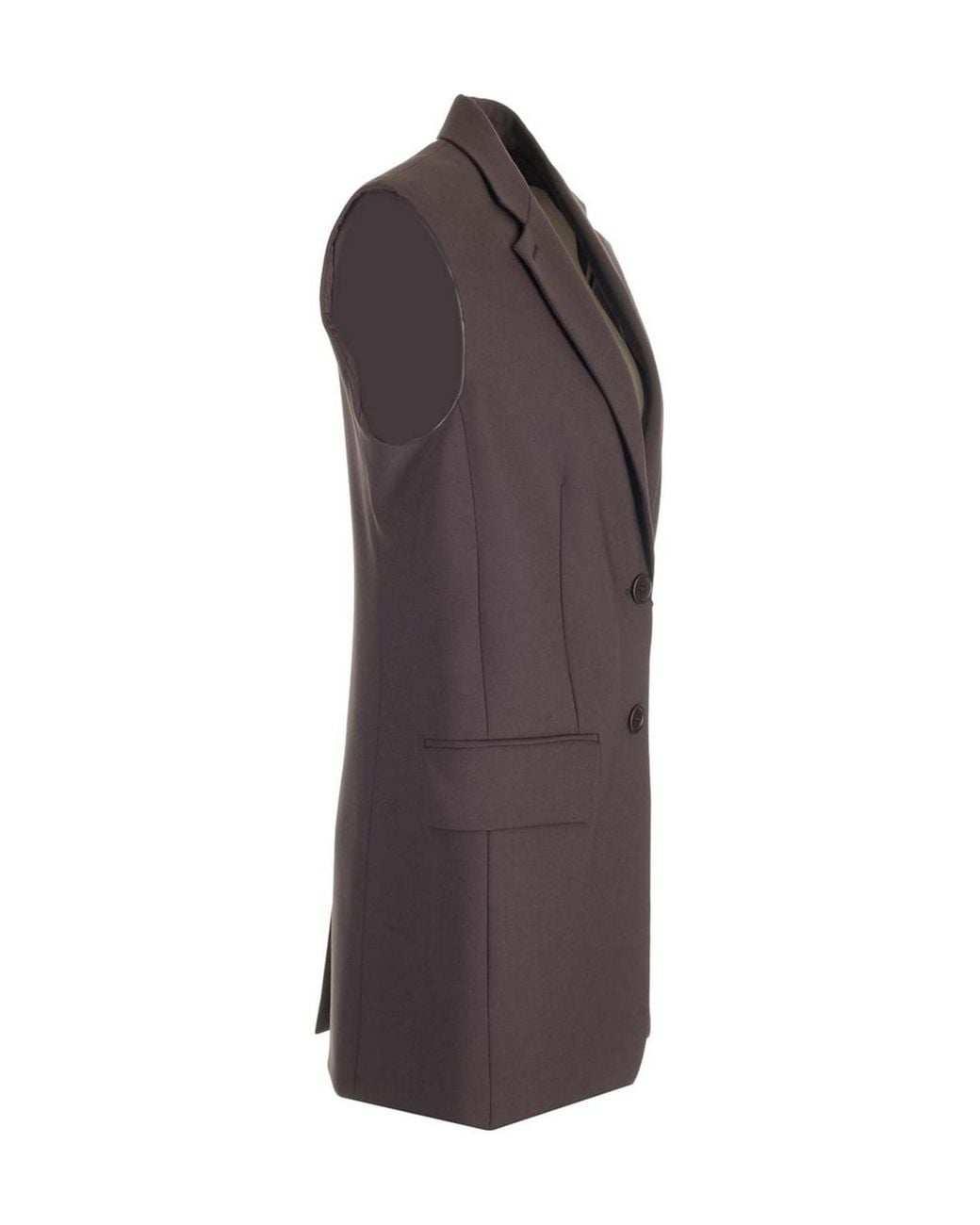Sportmax Brown Single-Breasted Sleeveless Gilet