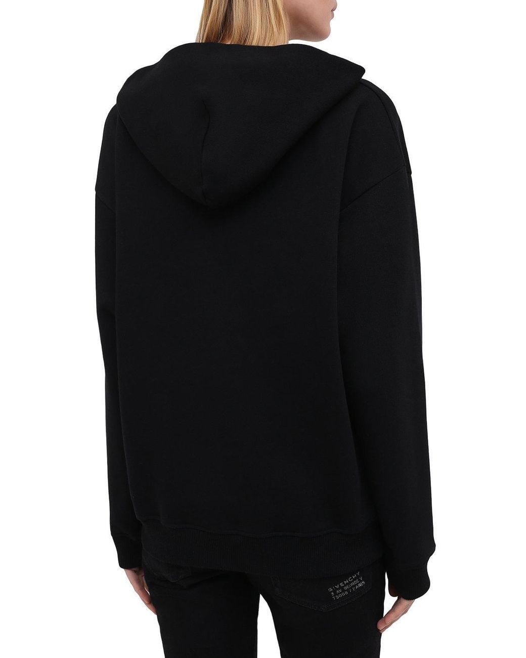 Givenchy Black Embroidered Logo Hooded Sweatshirt