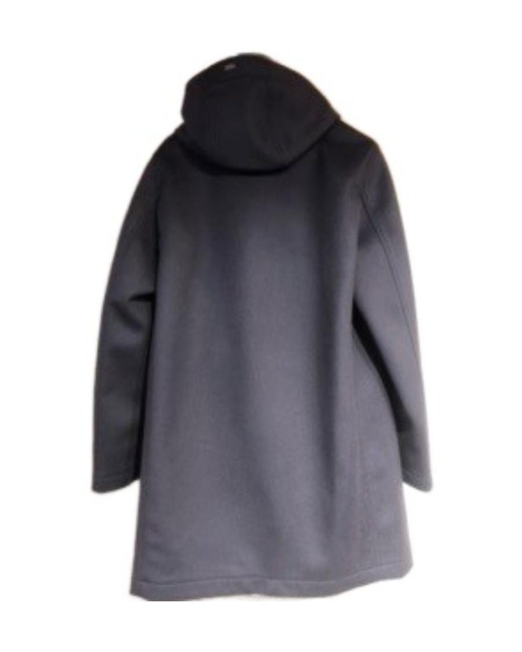 Herno Gray Logo Plaque Hooded Coat for men