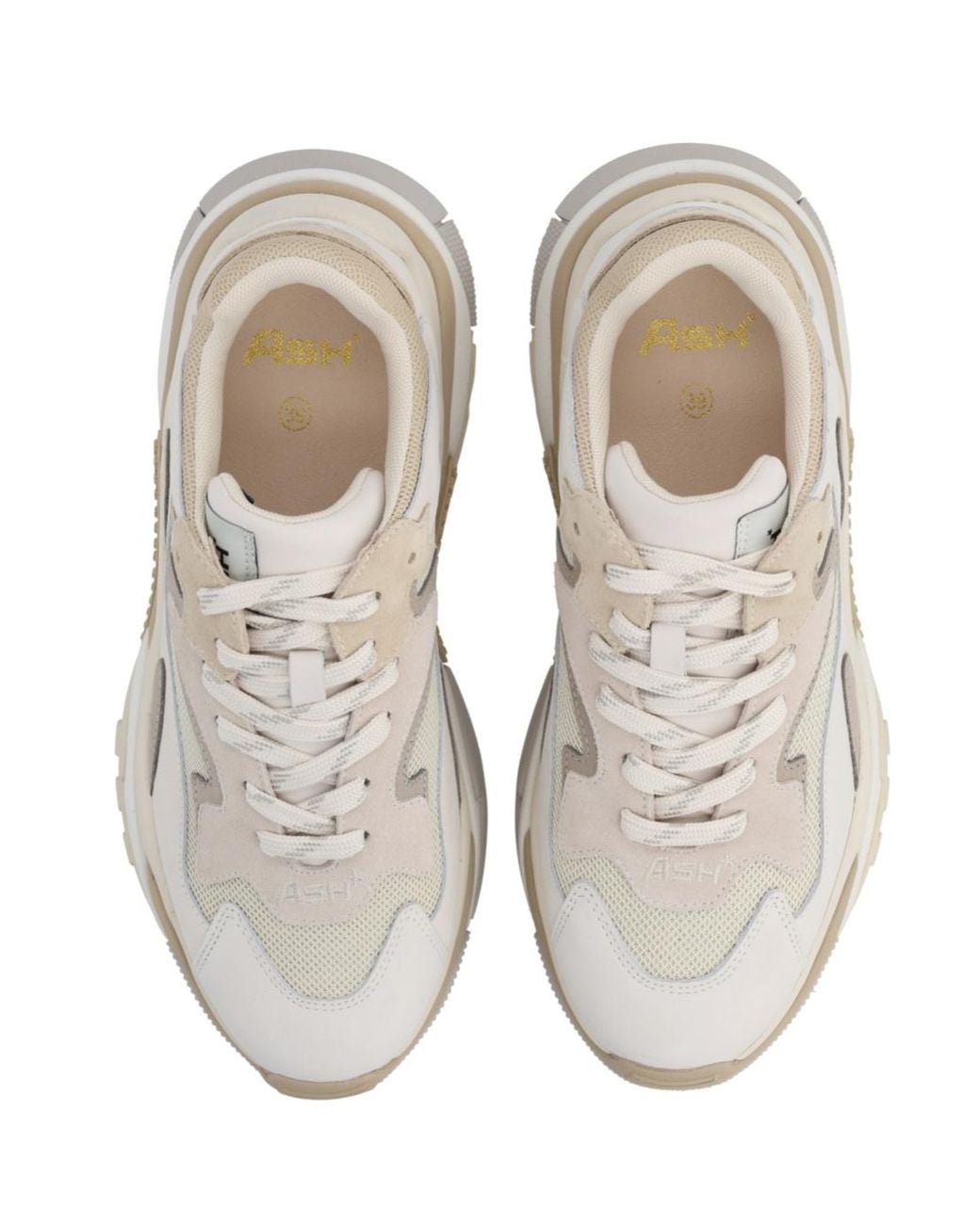 Ash Natural Round-Toe Sneakers