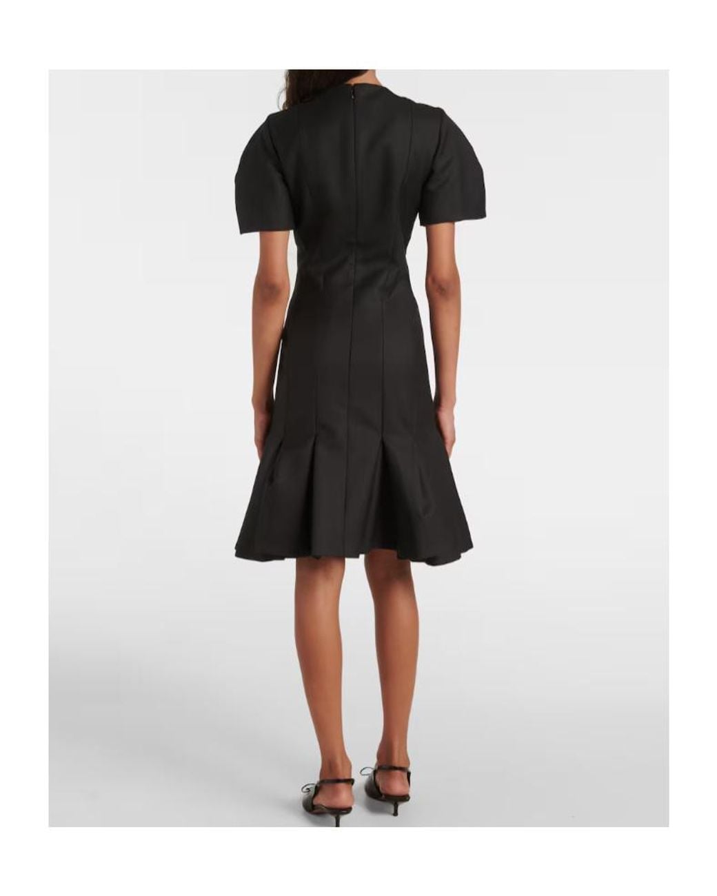 Nina Ricci Black Wool Gabardine Midi Dress