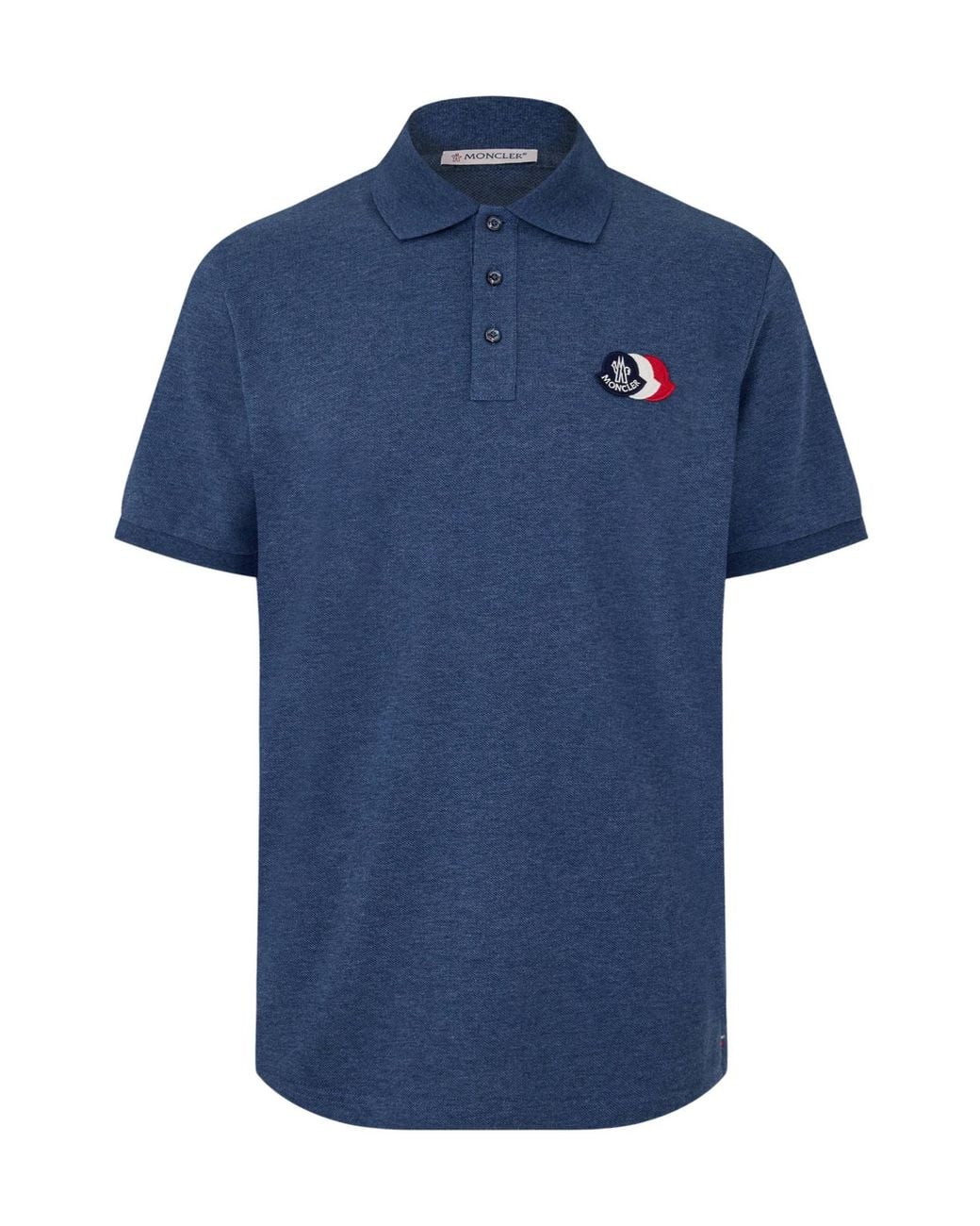 Moncler Blue Short Sleeve Polo Shirt for men