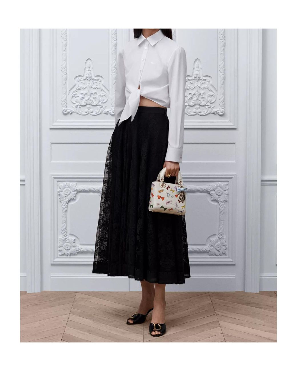 Dior Black Mid-Length Flared Skirt