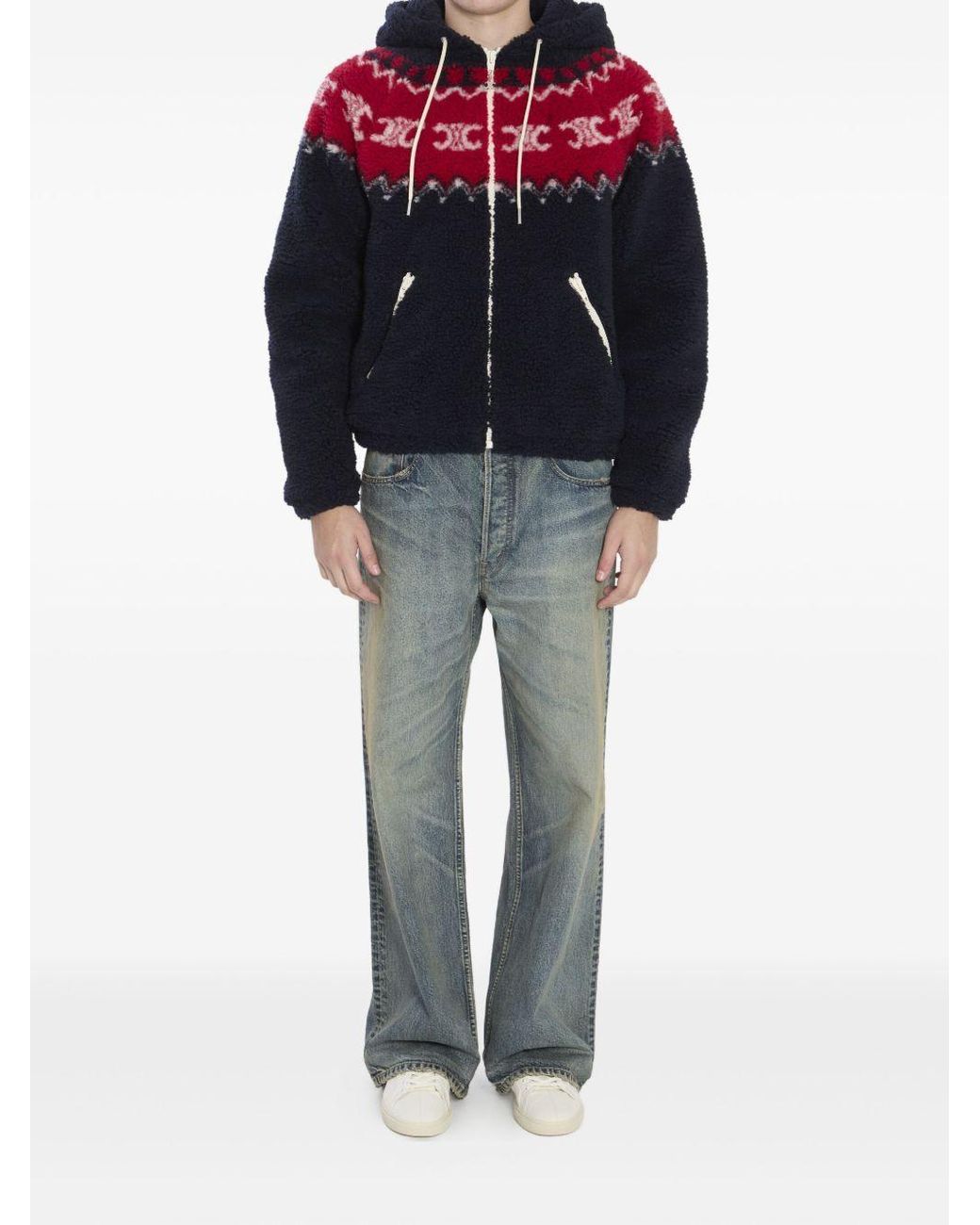Céline Blue Hooded Jacket for men