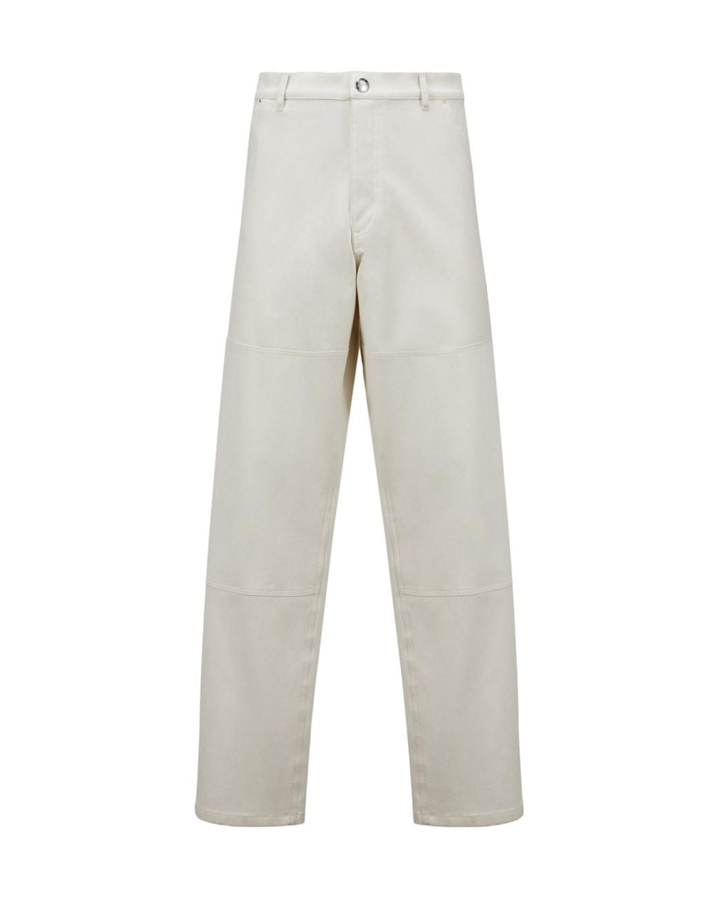 Moncler Gray Logo Patch Straight-Leg Trousers for men