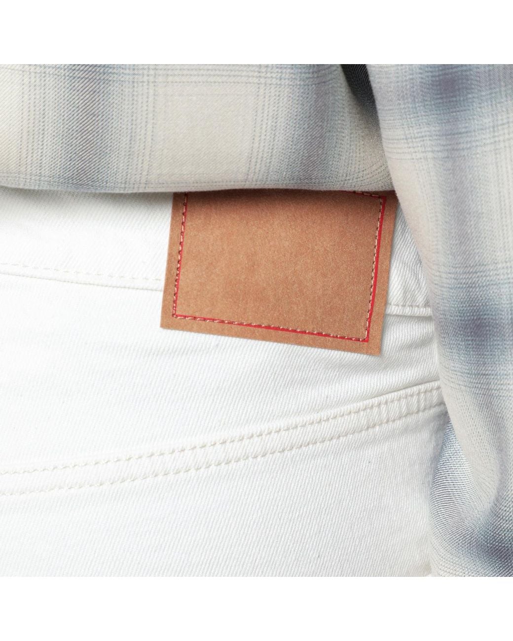 Jeanerica White Logo-Patch Straight-Leg Jeans for men