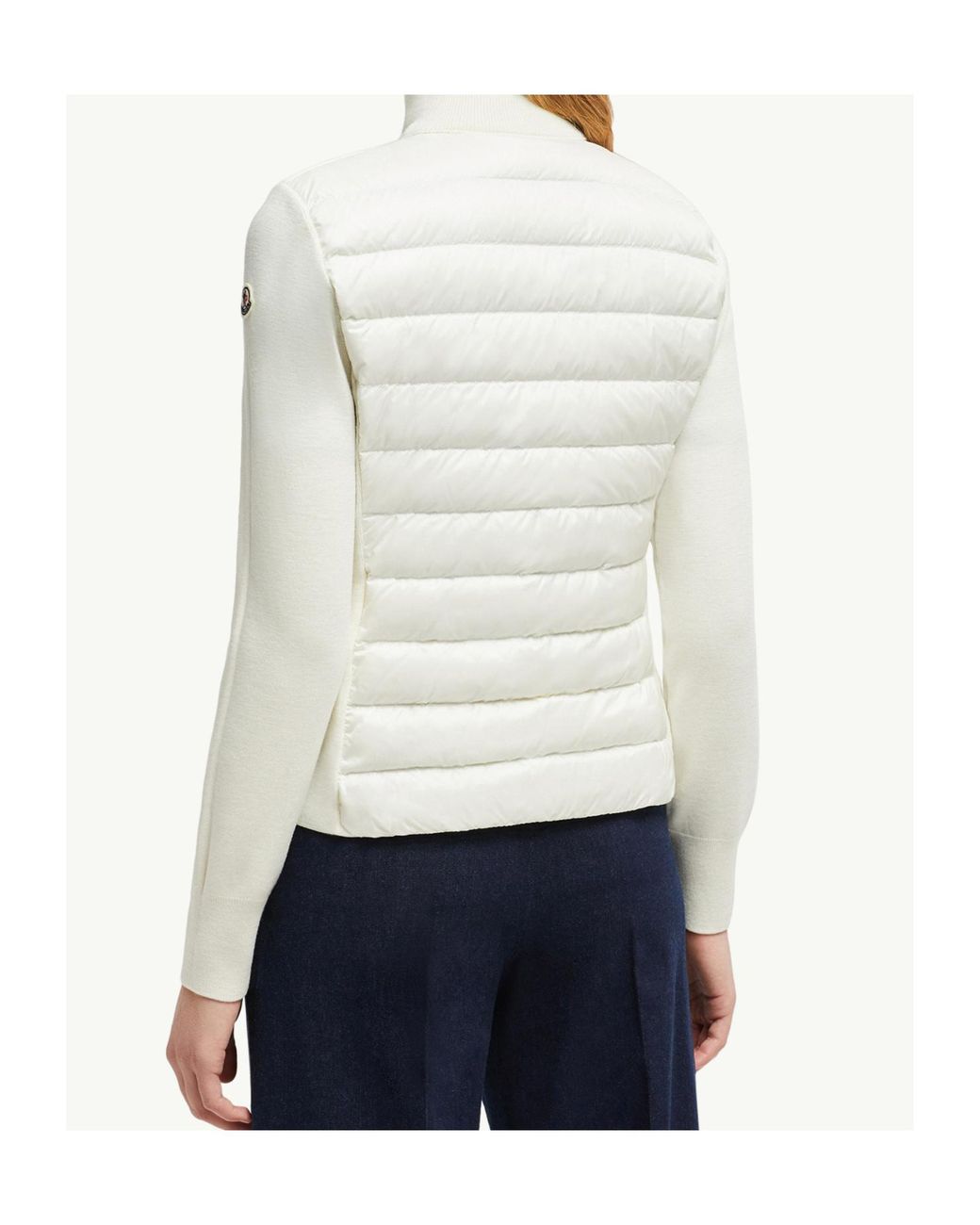 Moncler White Padded Zip-Up Cardigan