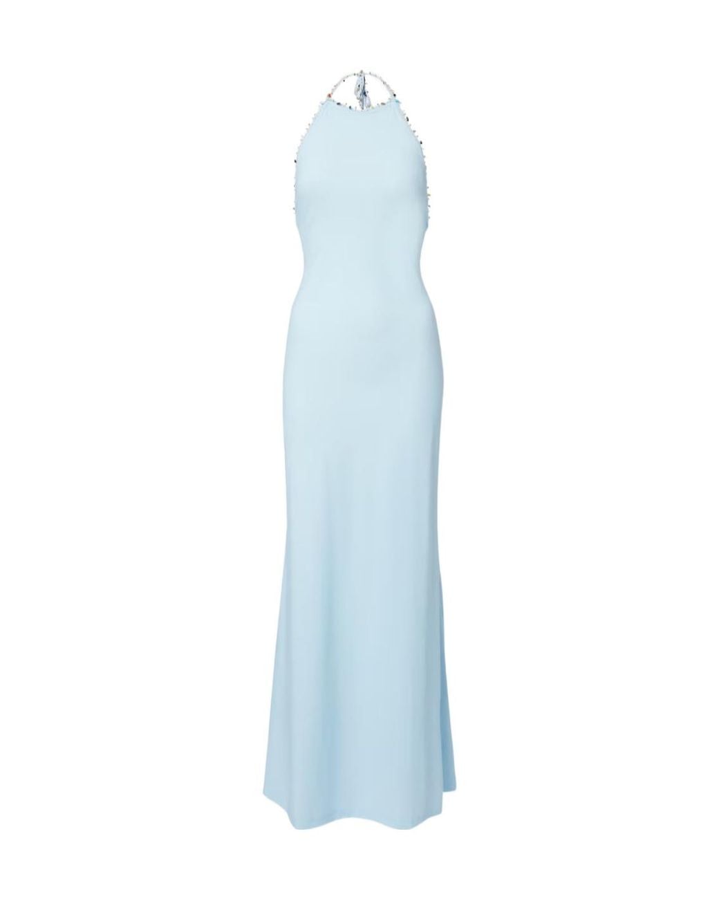 Christopher Esber Blue Embellished Halterneck Maxi Dress