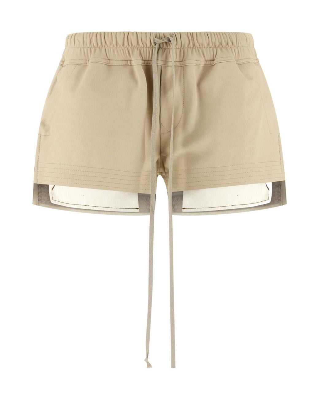 Rick Owens Natural Layered Drawstring Shorts