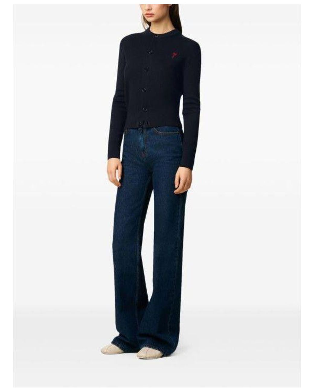 AMI Blue Ami De Coeur Knitted Cardigan