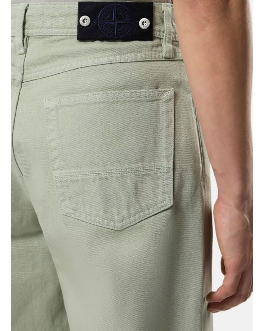 Stone Island Green Loose-Fit Five-Pocket Jeans for men