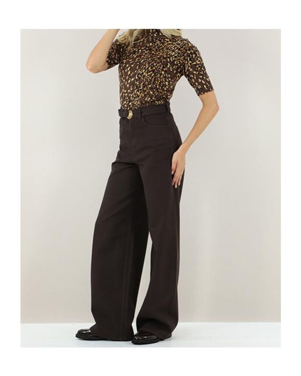 Twinset Black Printed Knit Short Sleeved Top