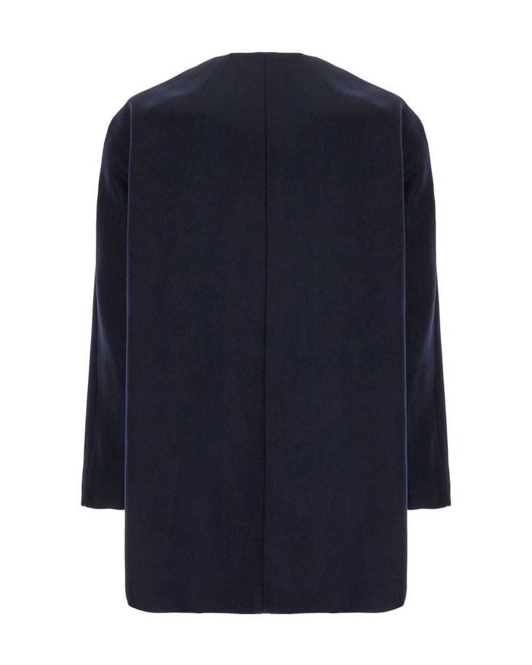 Theory Blue Cape Back Melton Coat