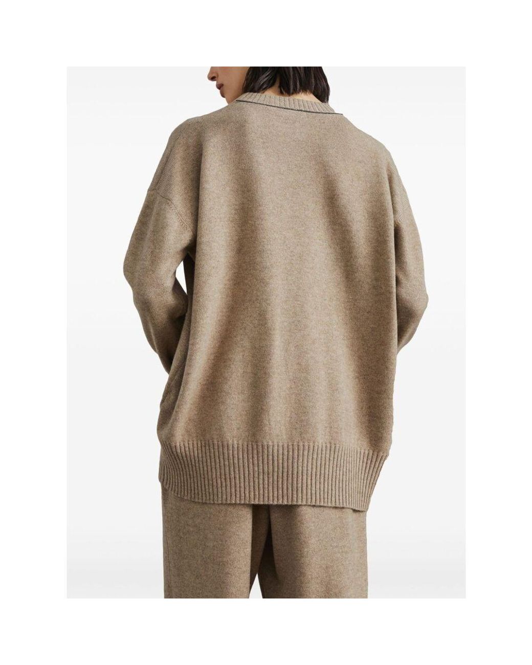 Brunello Cucinelli Natural Crewneck Knitted Jumper