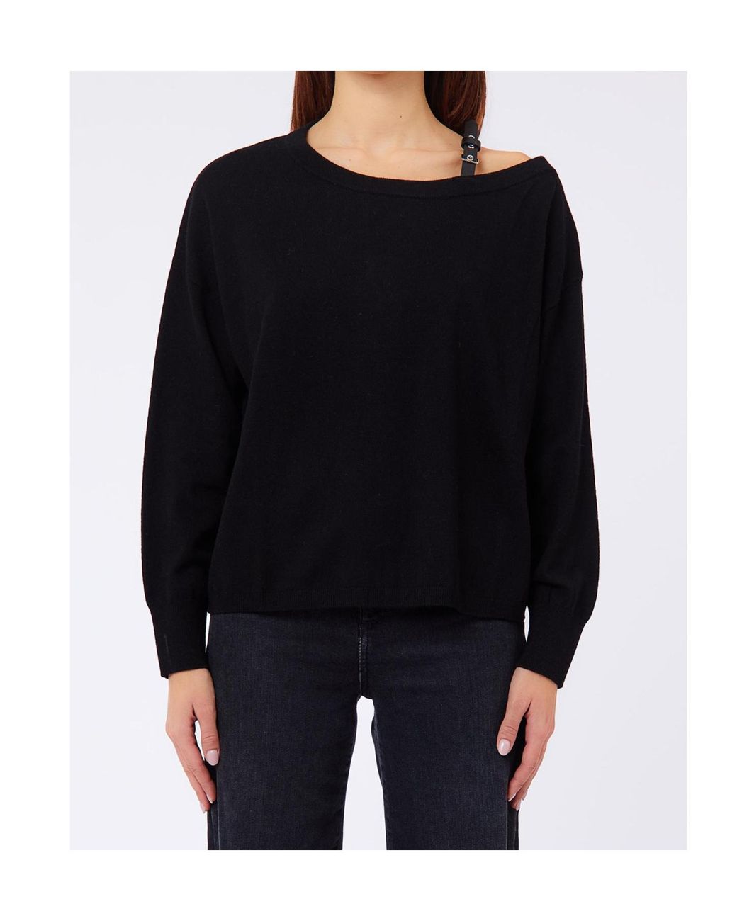 Liu Jo Black Strap Detail Knitted Sweater