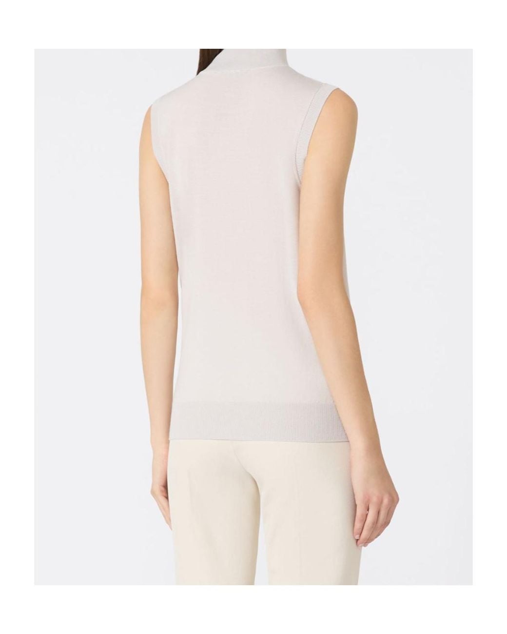 Max Mara White Wool Yarn Gilet