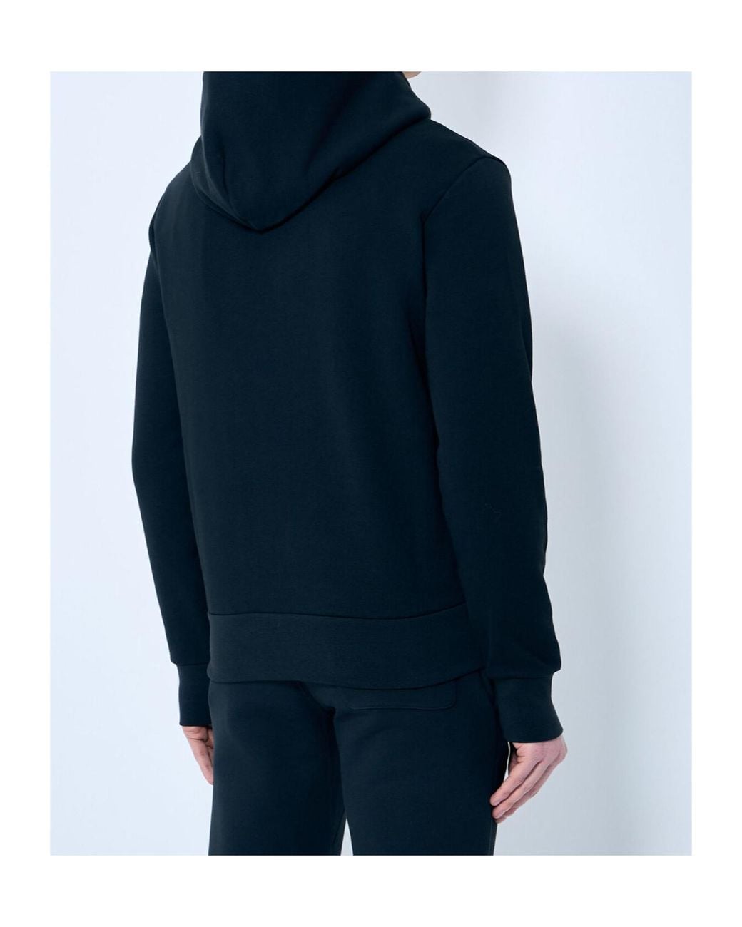 Moncler Blue Logo Patch Drawstring Hoodie for men