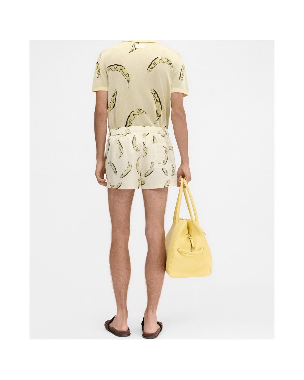 Jacquemus Natural Banana Printed Deck Shorts for men