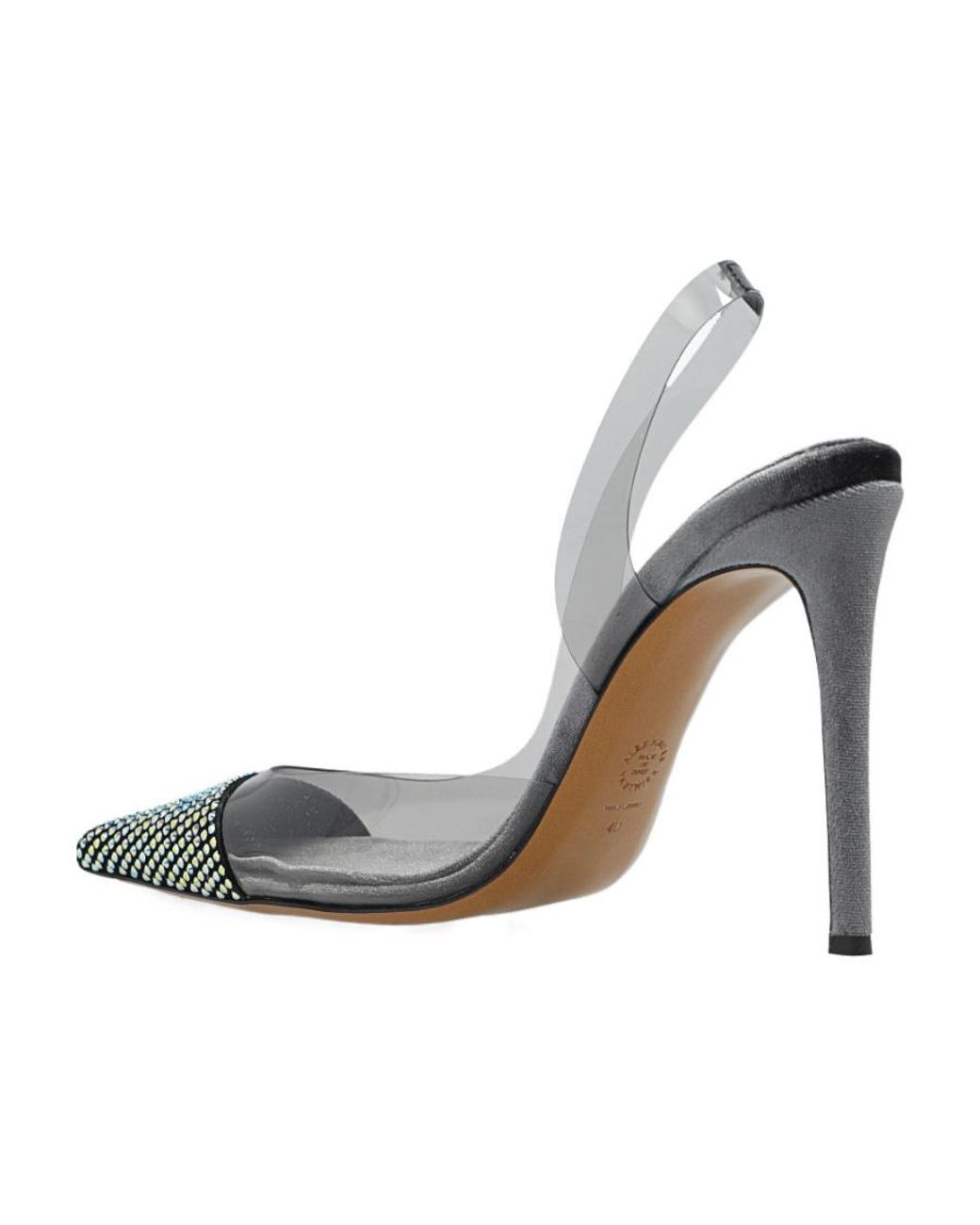 Alexandre Vauthier Metallic Amber Embellished Slingback Pumps