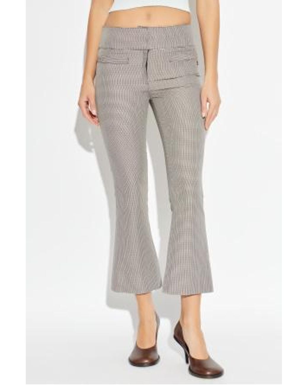 Courreges Gray Houndstooth Pattern Trousers