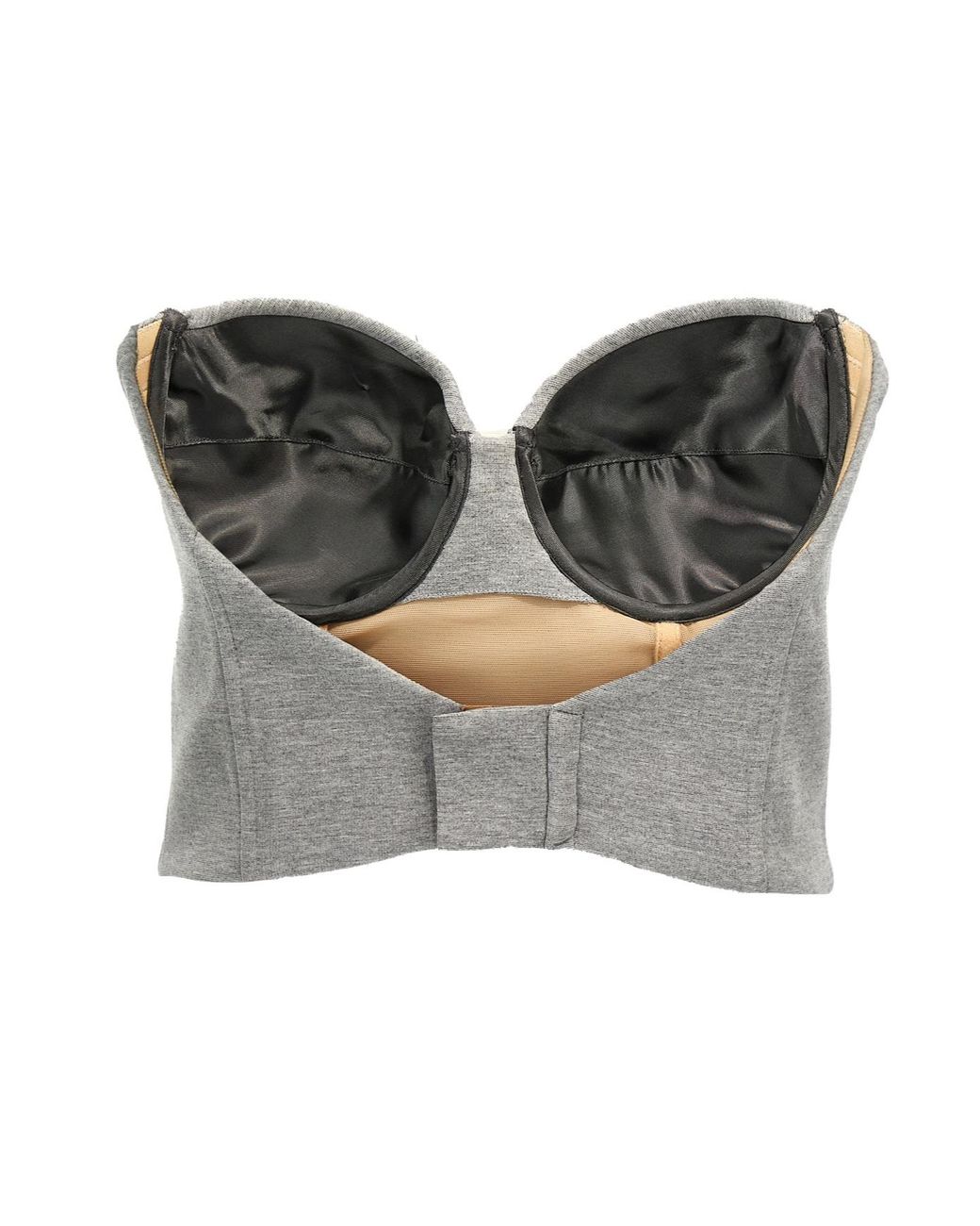 GIUSEPPE DI MORABITO Gray Cropped Bustier Top