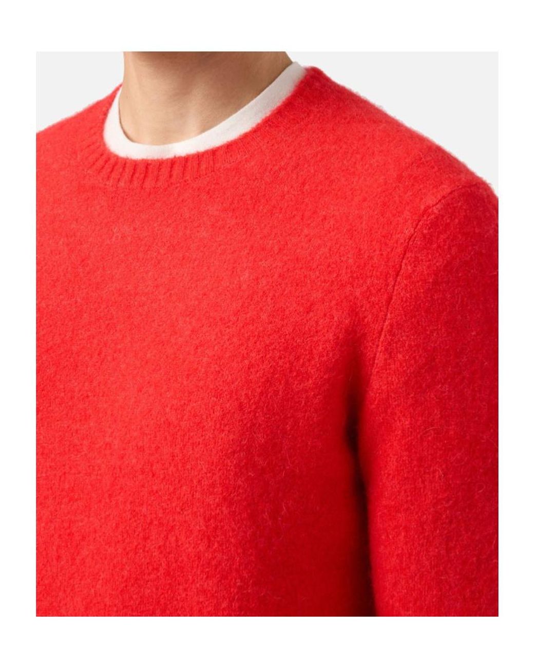 Mc2 Saint Barth Red Ribbed Crewneck Jumper for men