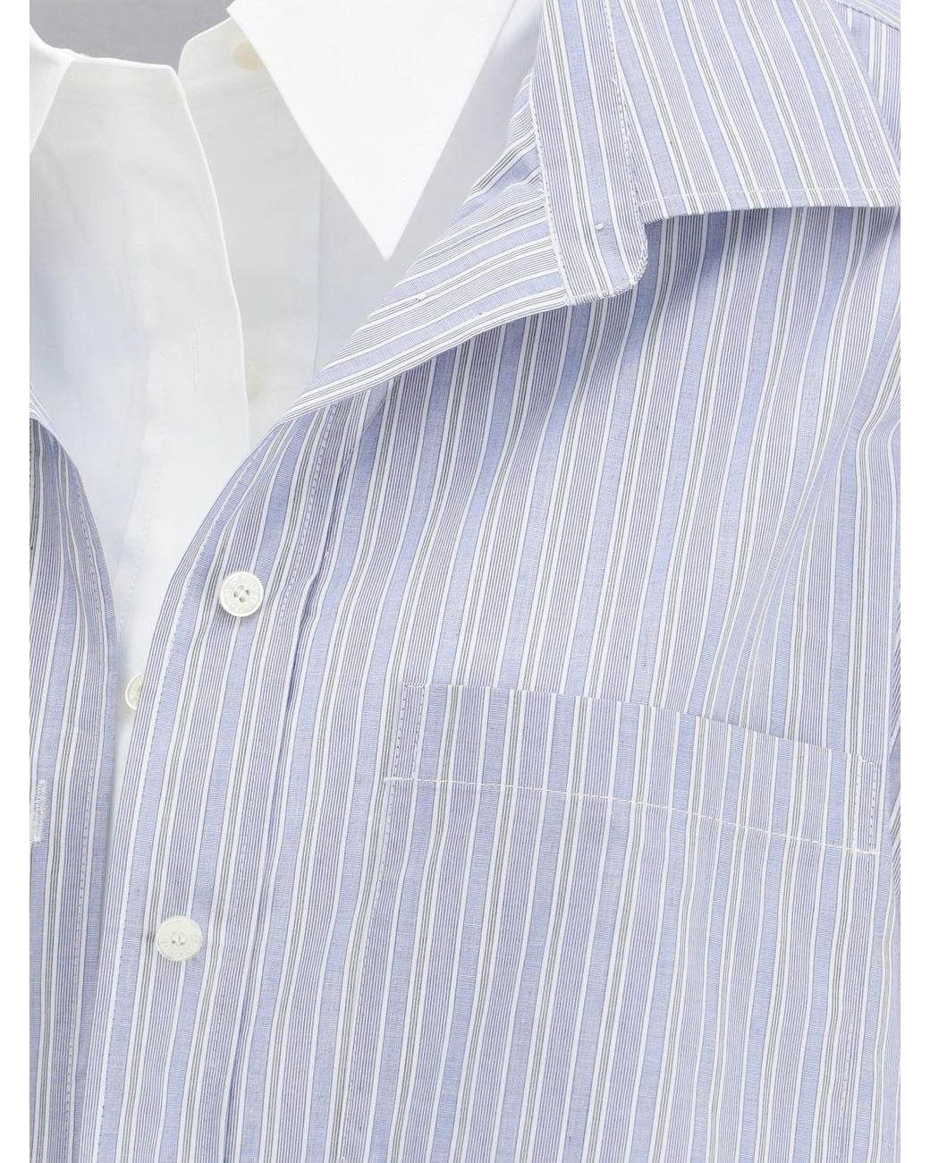 Acne Blue Layered Button-Up Shirt
