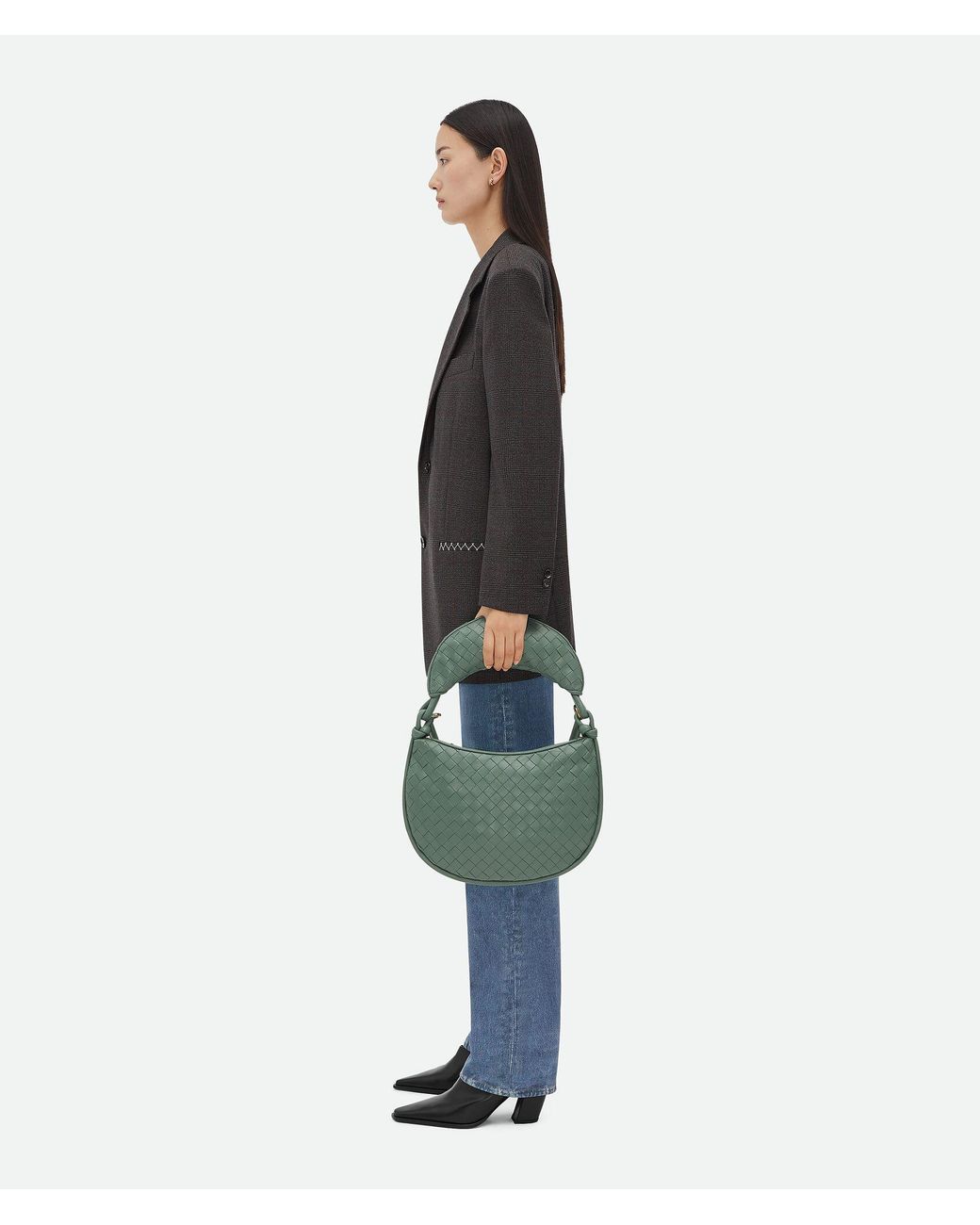 Bottega Veneta Green Medium Gemelli Knitted Shoulder Bag