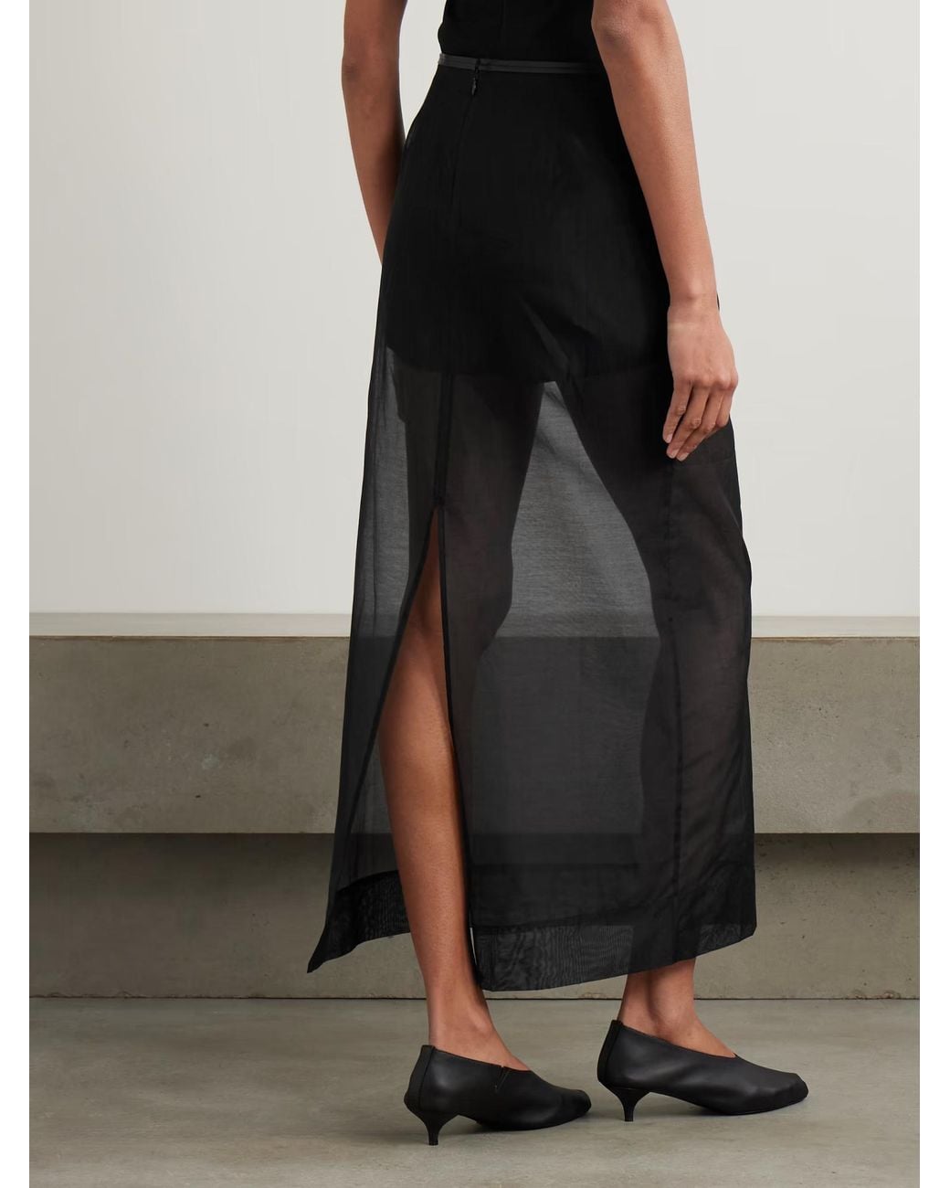 St. Agni Black Lightweight Midi Skirt