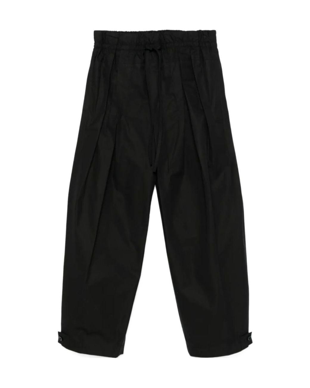 Jil Sander Black Elasticated Waistband Pleated Trousers