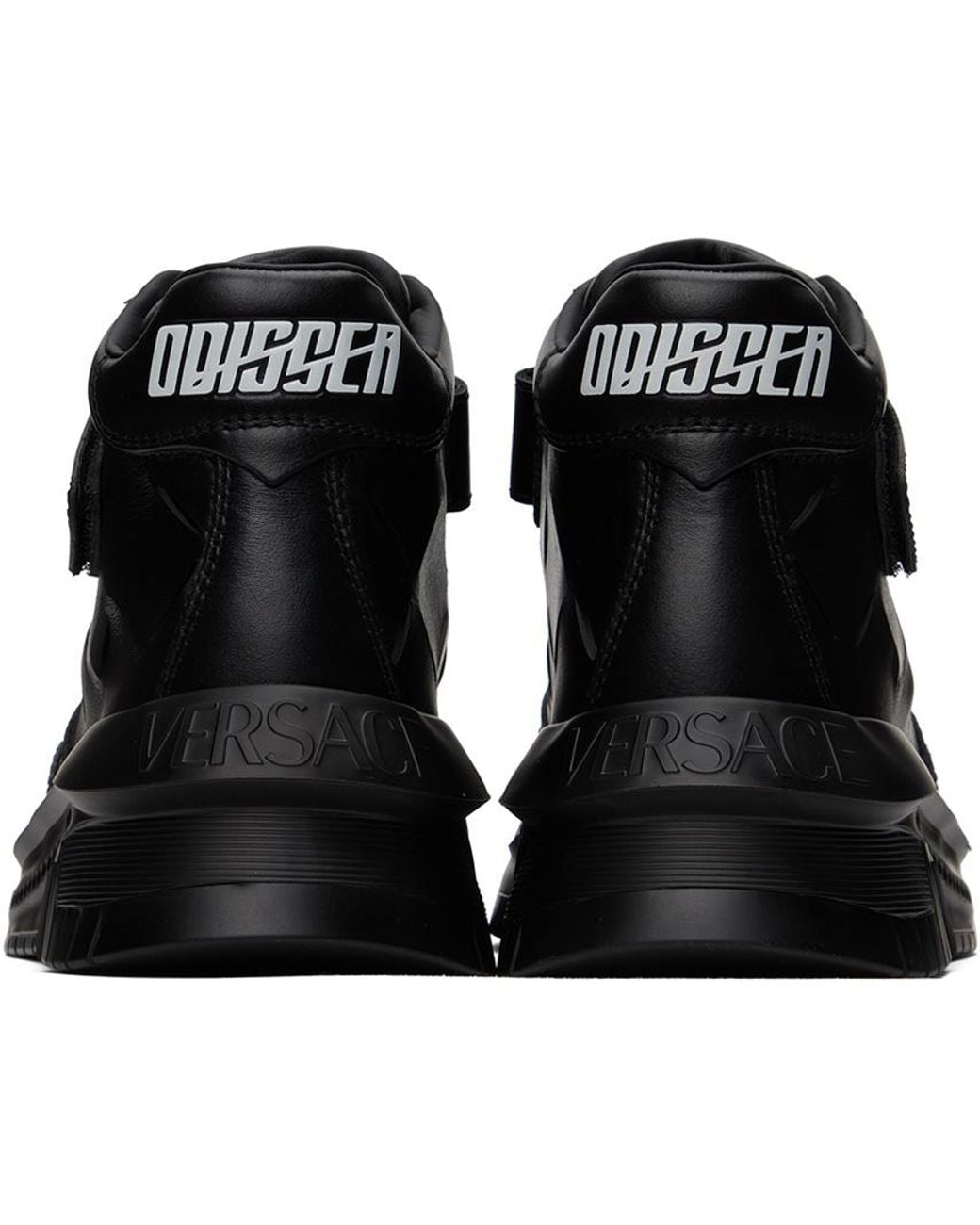 Versace Black High-Top Leather Trainers for men