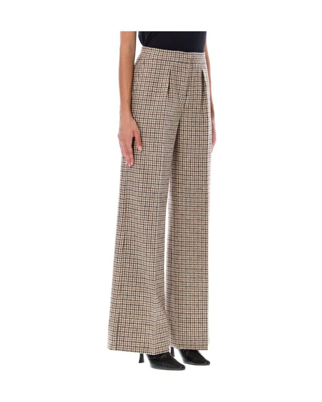 Palm Angels Gray Check-Printed Loose-Fit Pants