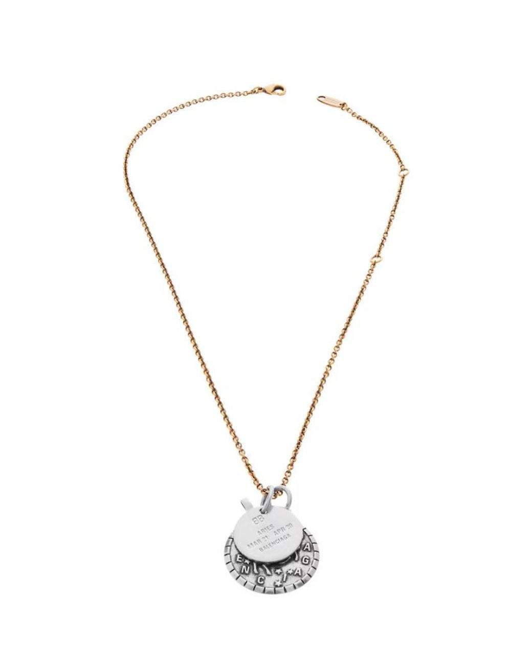 Balenciaga Metallic Horoscope Aries Necklace