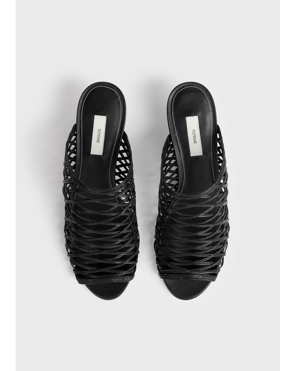 Totême  Black Round-Toe Sandals
