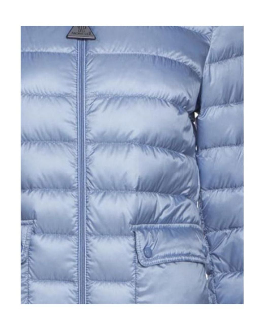 Moncler Blue Cropped Quilted Zipped Jacket