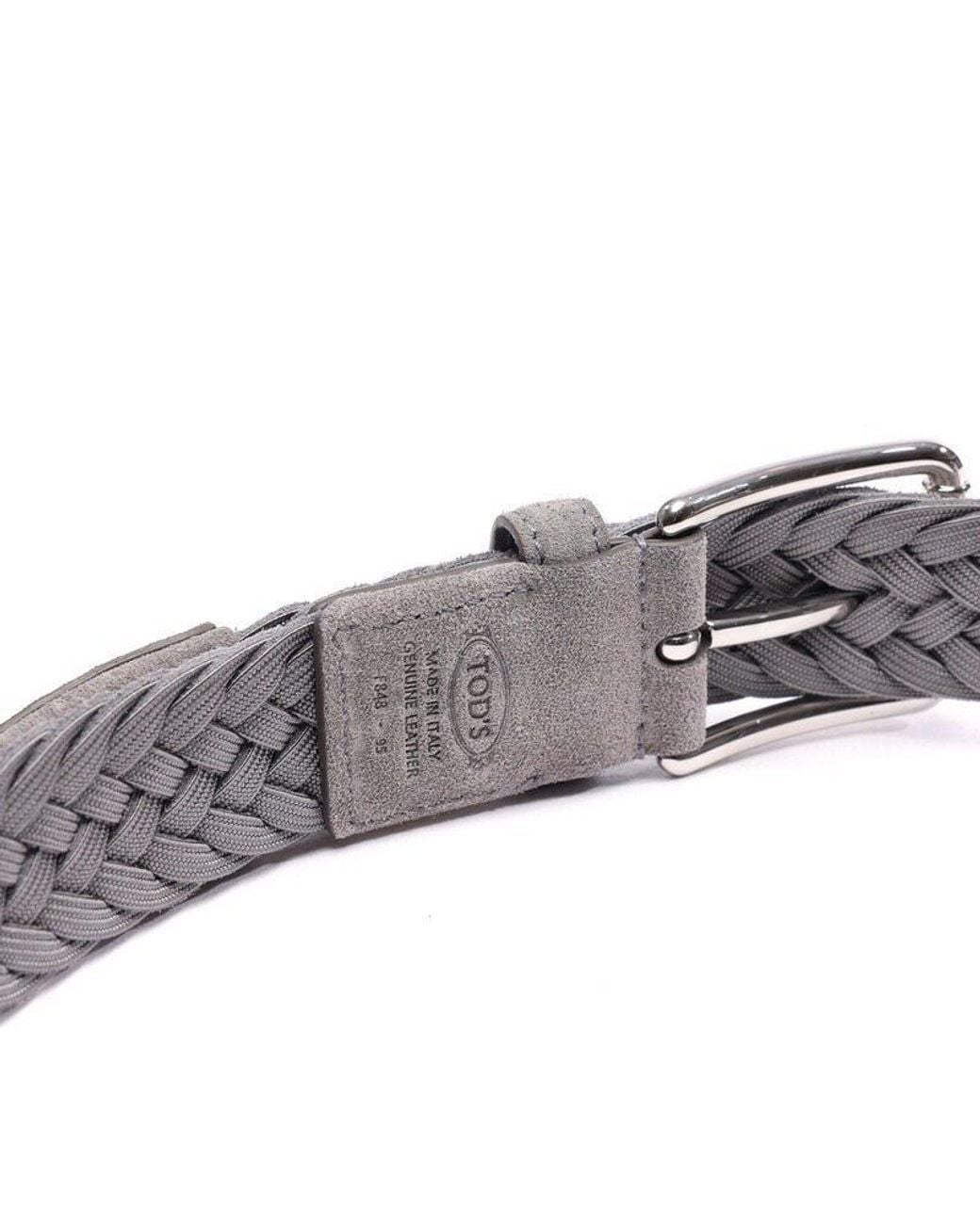 Tod's Gray Braided Buckle Belt for men