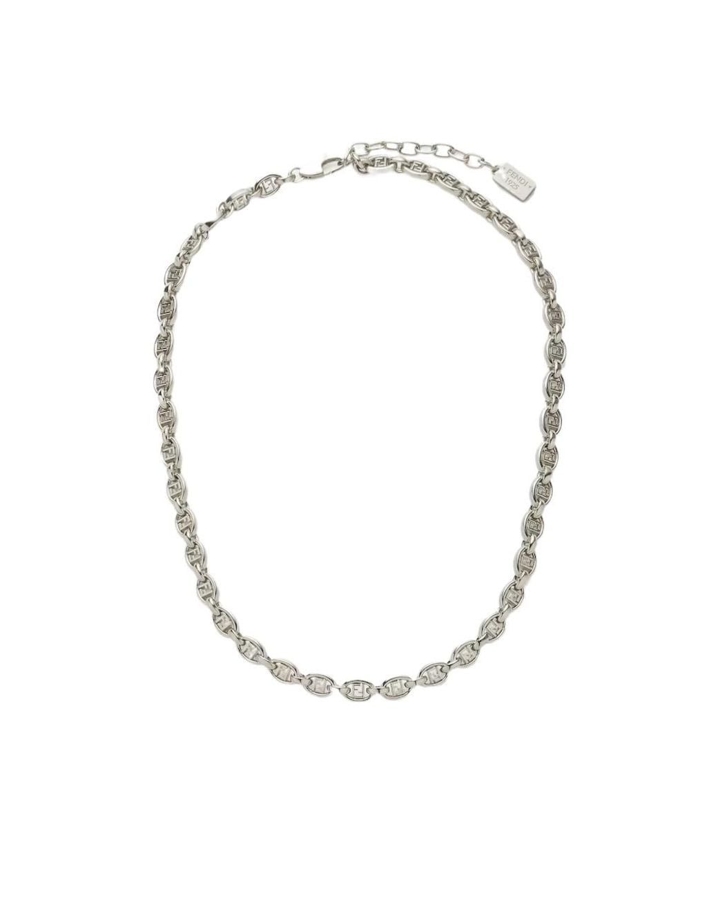 Fendi Metallic Orbit Chain Necklace for men