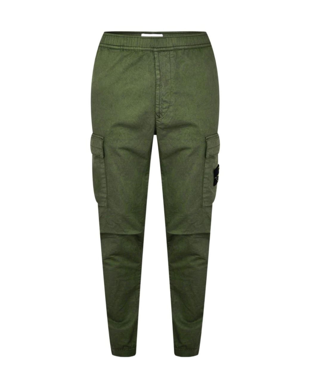 Stone Island Green Raso Cargo Trousers for men