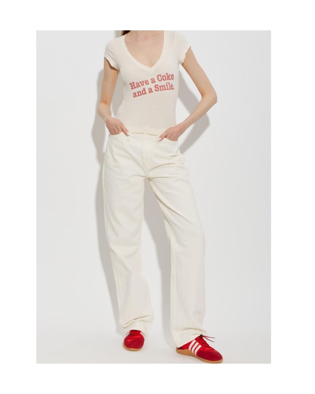 Re/done White Roxy Loose Jeans