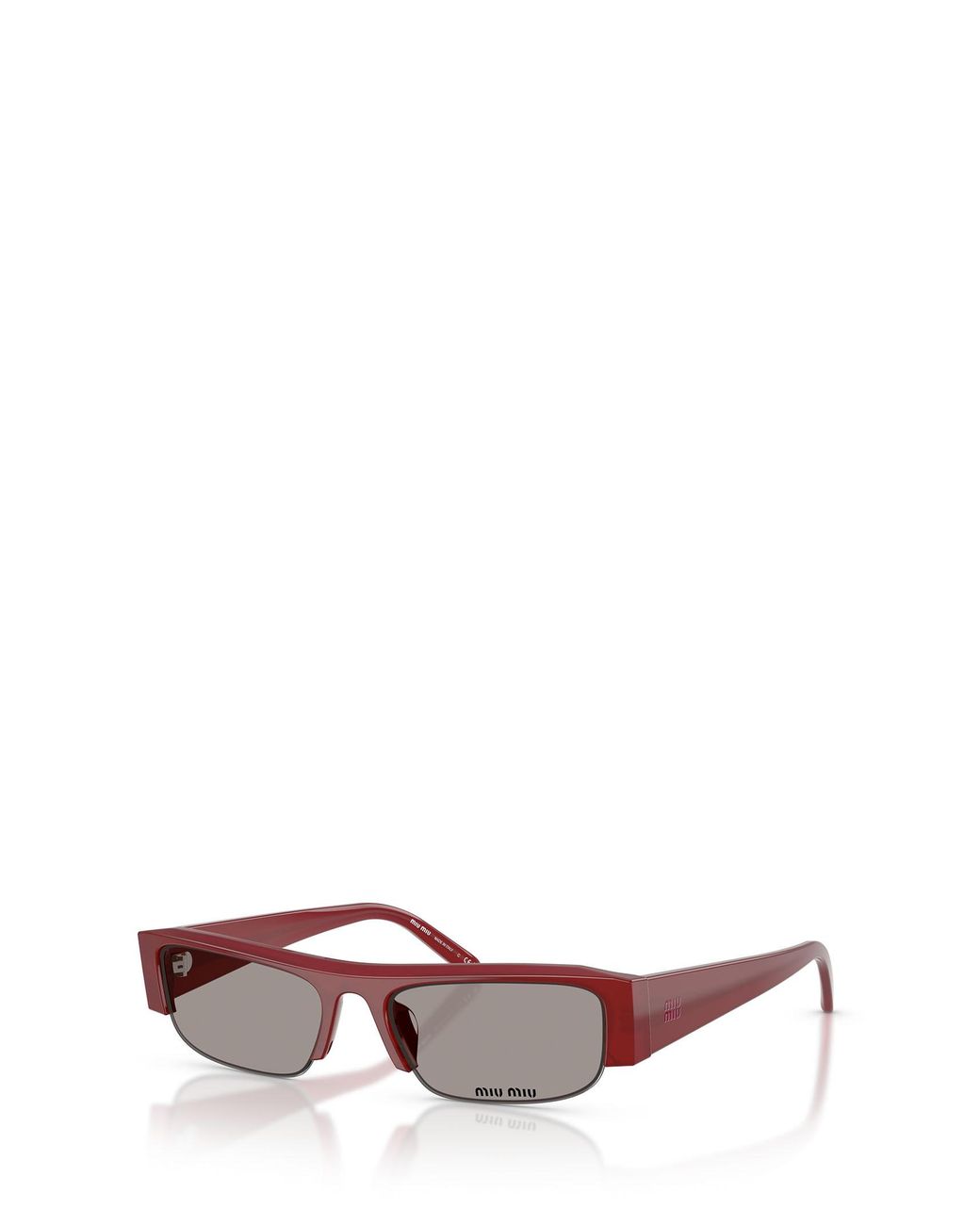 Miu Miu White Eyewear Rectangular Frame Sunglasses