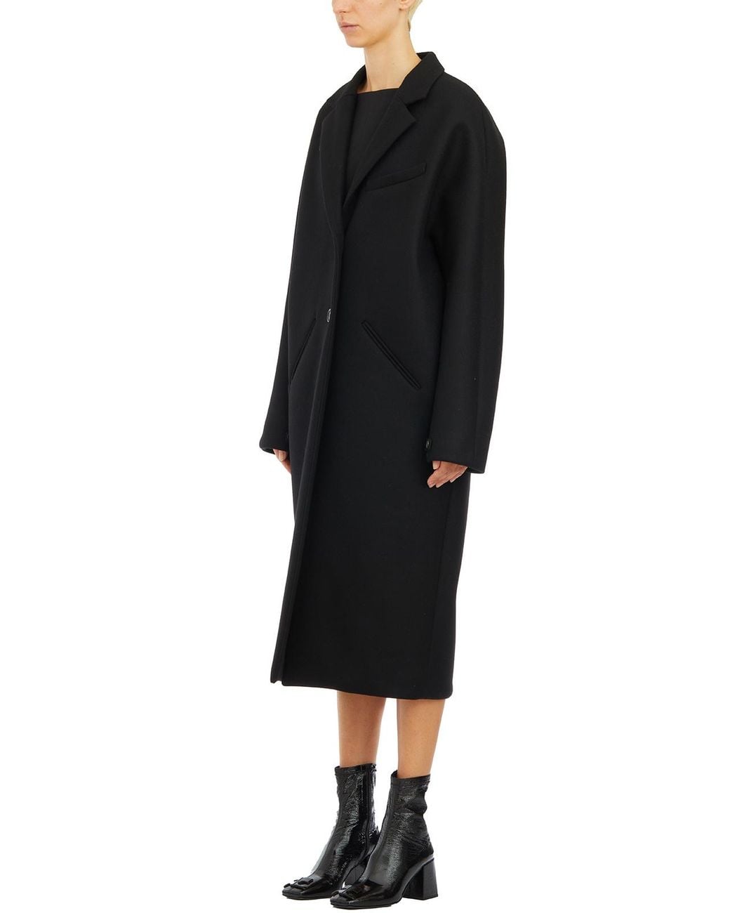 Courreges Black Single-Breasted Coat