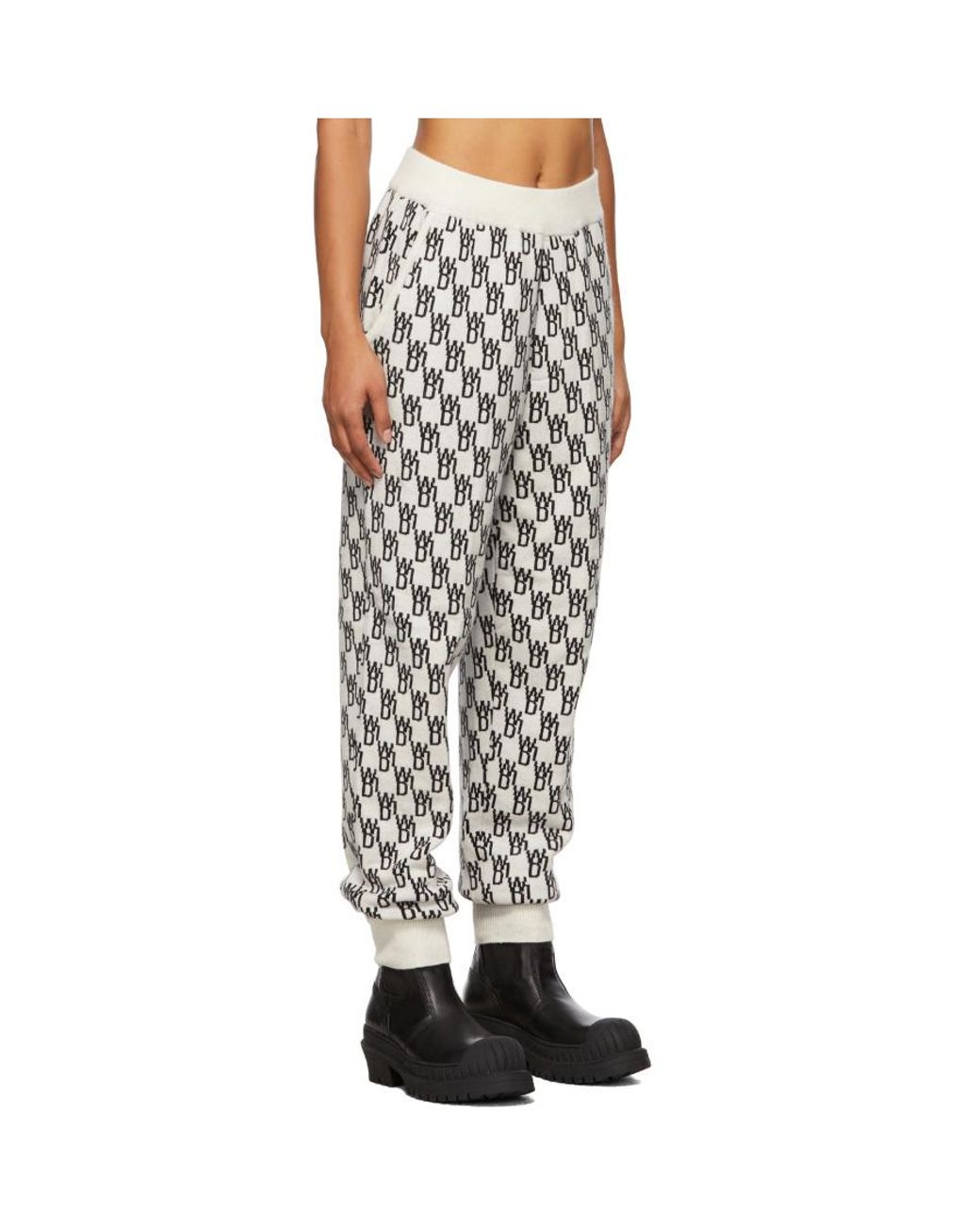 we11done Multicolor Monogram Intarsia-Knit Track Pants