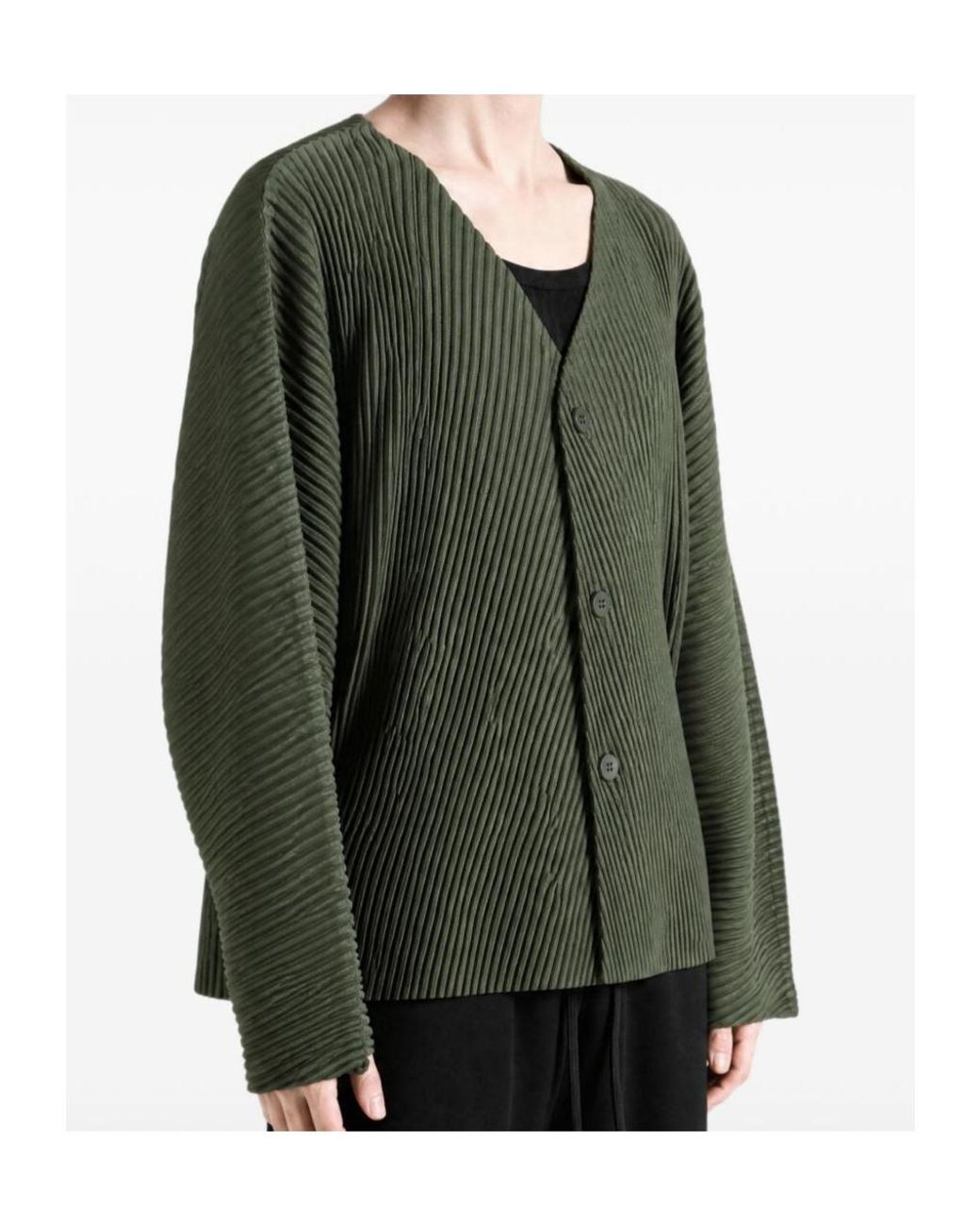Homme Plissé Issey Miyake Green Slash Jacket Blouson for men