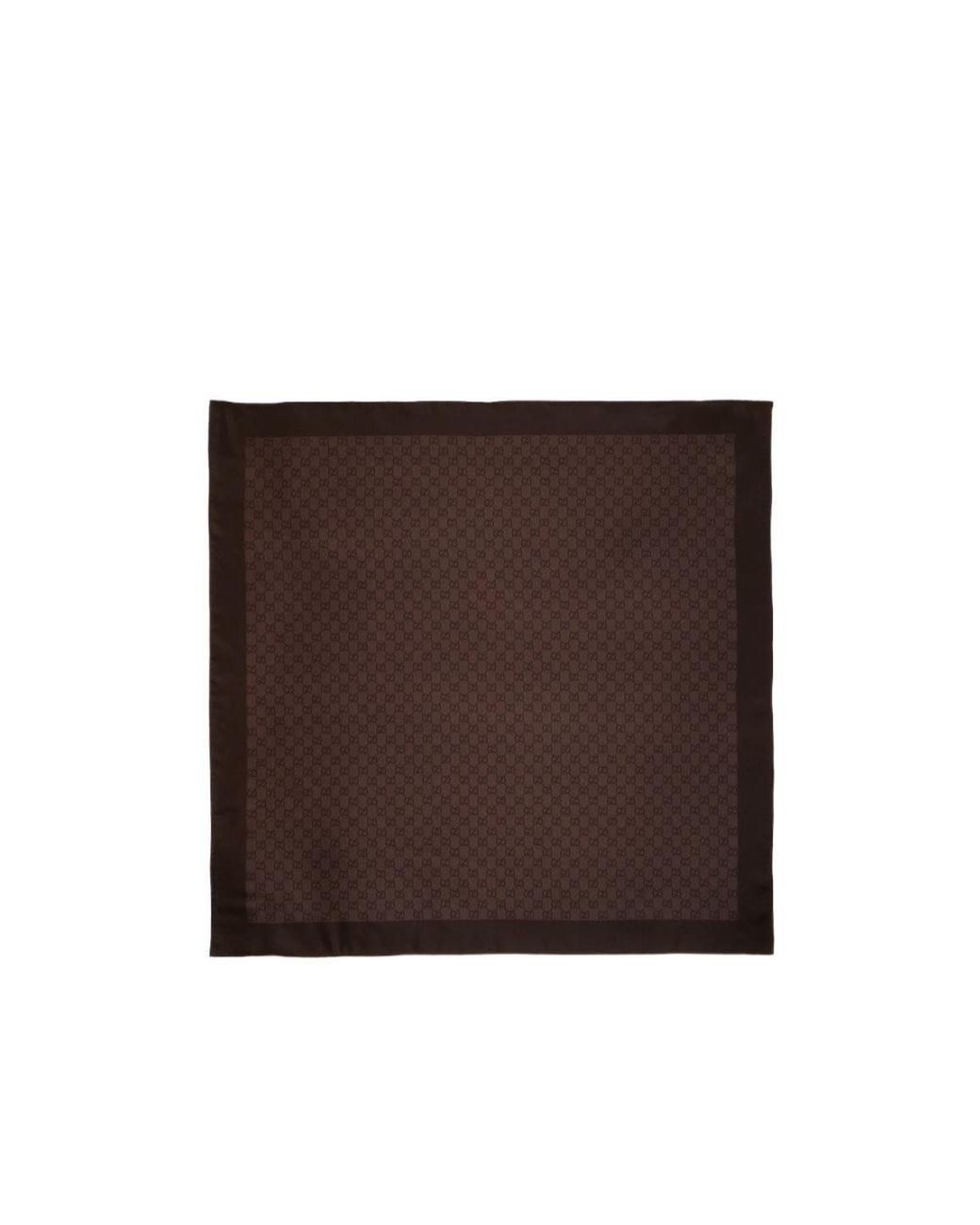 Gucci Brown Gg Silk Twill Jacquard Carré