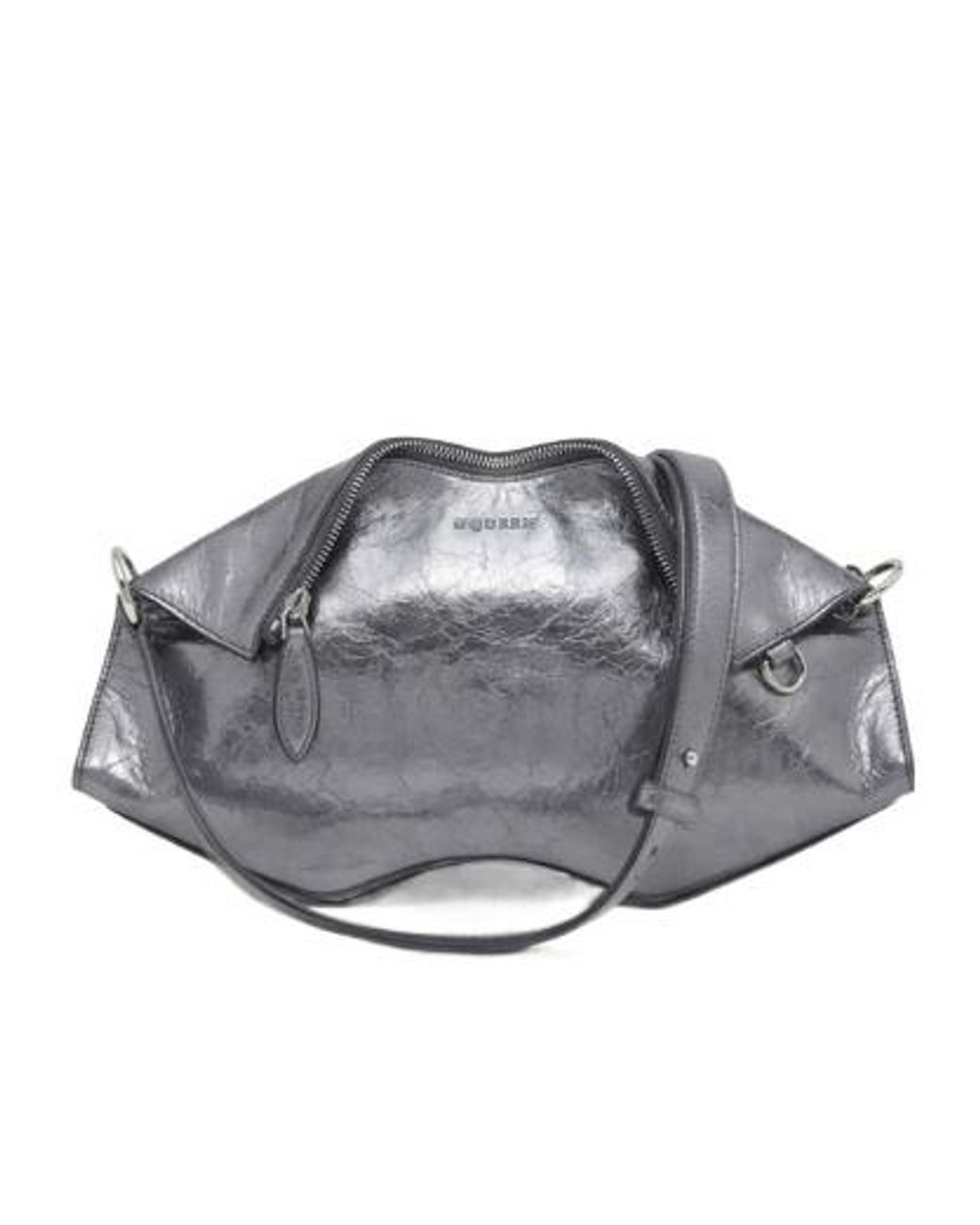 McQueen Gray Manta Textured Shoulder Bag