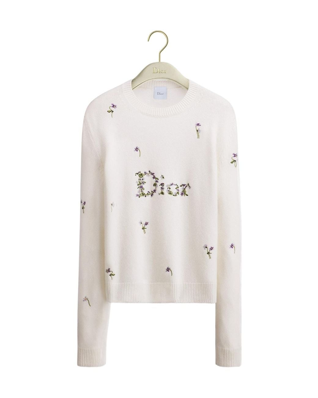 Dior White Embroidered Sweater