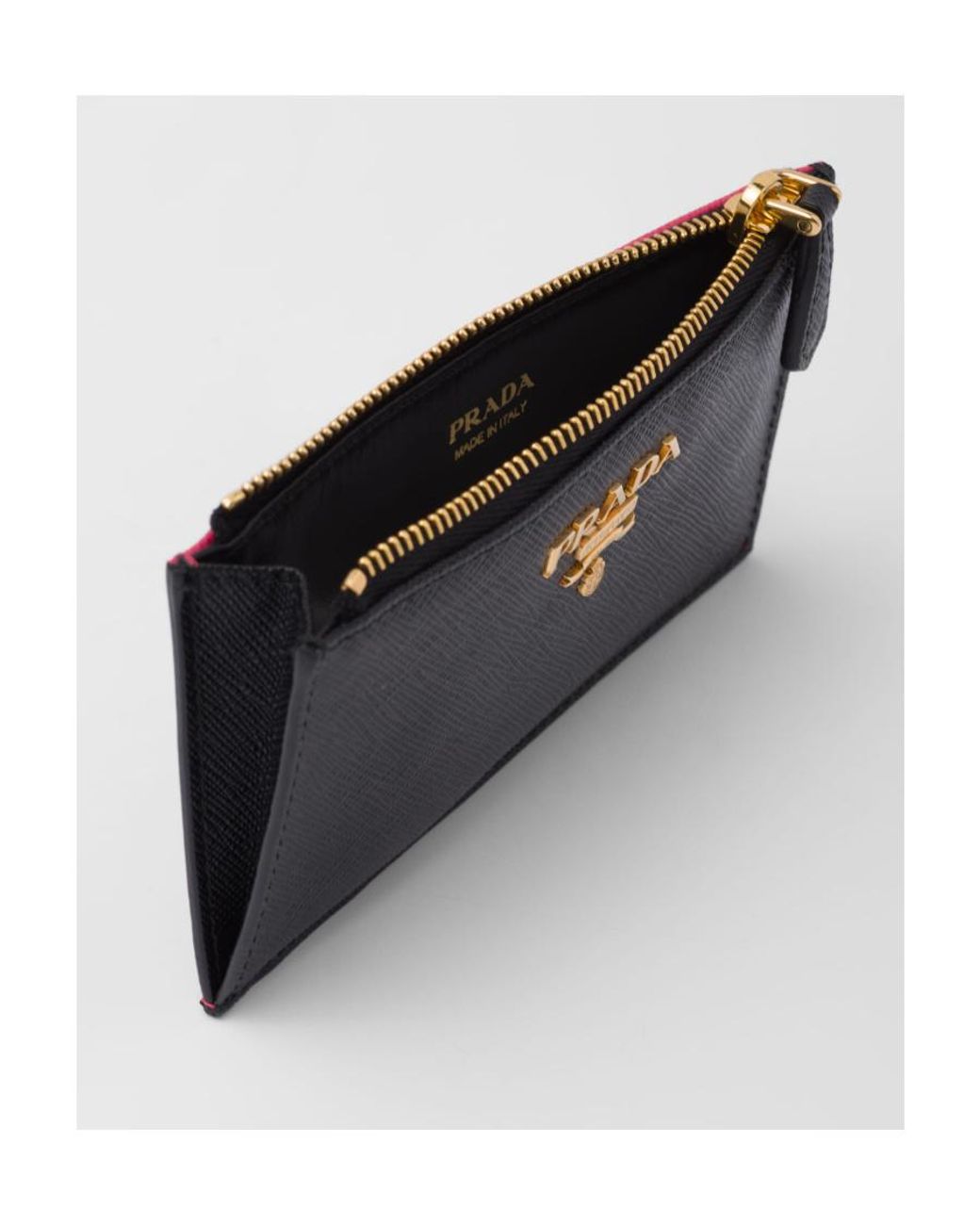 Prada Blue Saffiano Leather Card Holder